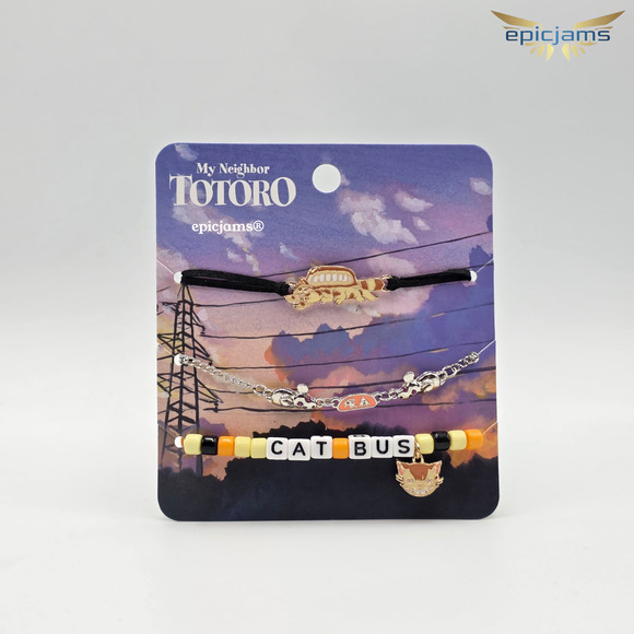 Her Universe Studio Ghibli My Neighbor Totoro Cat Bus Bracelet Set New - Picture 1 of 2